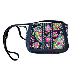 Vera Bradley Crosstown Crossbody Purse Blue‎ Pink Paisley Medium Adjustable